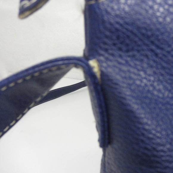 BOC Vinyl Blue Faux Leather Crossbody Adjustable Strap Medium Zip Close - Picture 15 of 16